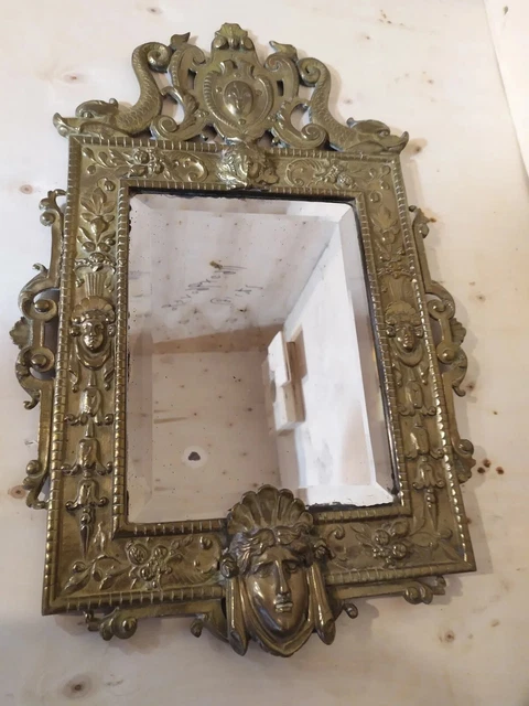 Miroir En Bronze XIXe style Renaissance Fleur De Lys Ancien