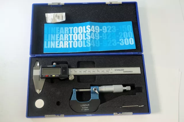 LINEAR TOOLS Electronic Digital Caliper & Mechanical Micrometer Set Ex Display