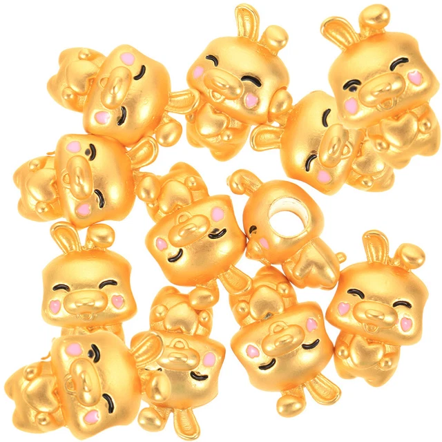 Charm Braclets Bunny Beads Jewelry Making Rabbit Beaded Spacer Beads Decorate