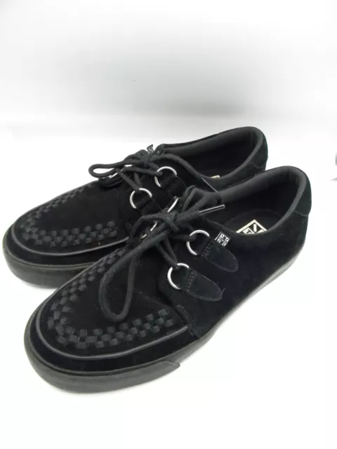 T.U.K. Creeper D-Ring Interlace Sneakers Black & Black Nubuck Size EU 41 US 8 2