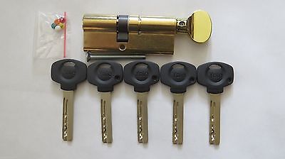 Yale High Security Cylinder Door Lock 76Mm Gold Brass Thumbturn Euro Profile