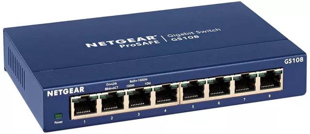 NETGEAR GS108GE GS108v4 8-Port Gigabit Ethernet-Switch - Gebraucht