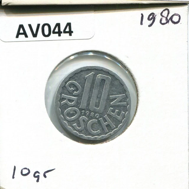 10 GROSCHEN 1980 AUSTRIA Coin #AV044C 3