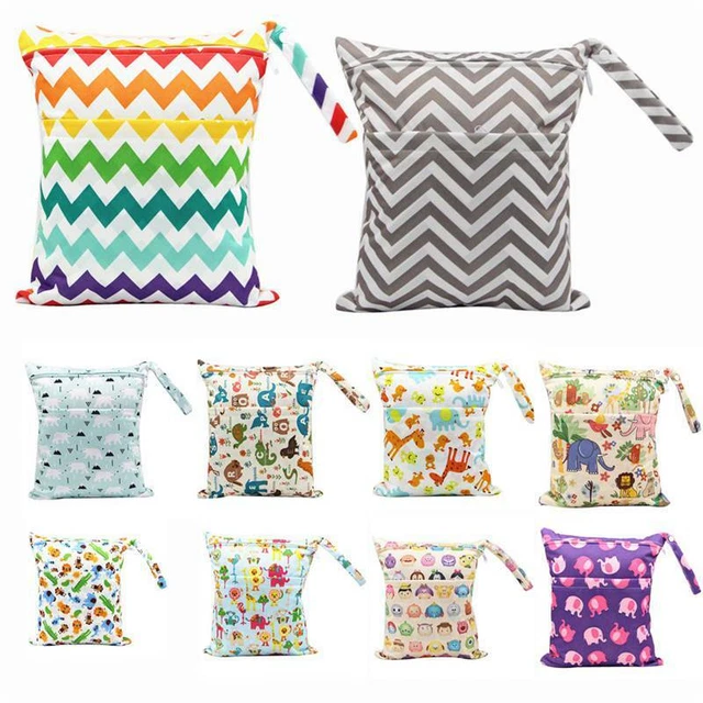 Reusable Baby Diaper Nappy Pouch Zip Wet Dry Cloth Travel Swim Bag Waterproof