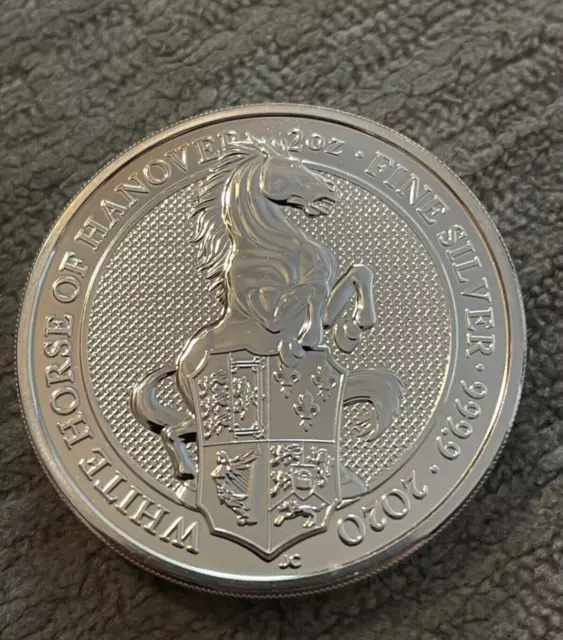 WHITE HORSE OF Hanover 2020 Great Britain 2 oz Silver Queens
