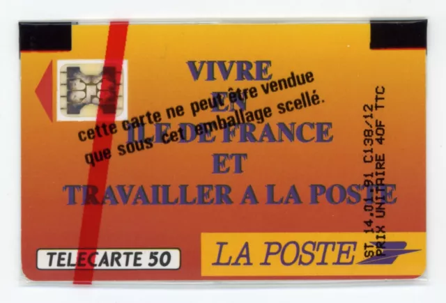 Télécarte Publique NSB - F136 - La Poste Ile de France - 50 unités