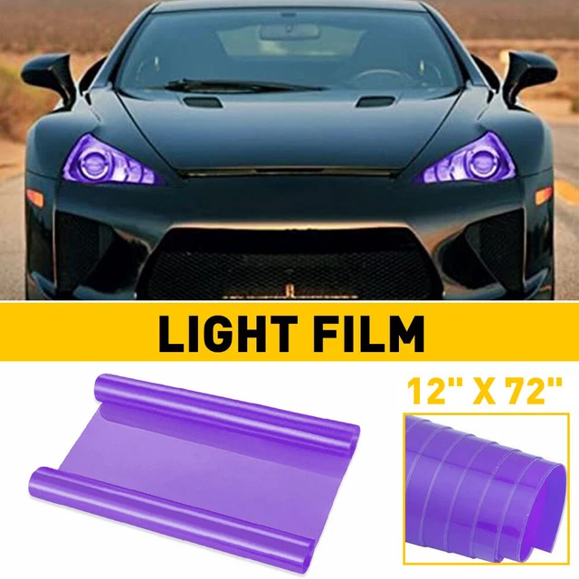 12"x72" Gloss Purple Vinyl Film Tint Headlight Taillight Fog Wrap Cover Stickers