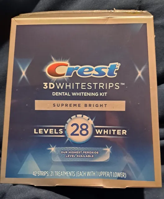CREST 3D WHITESTRIPS Supreme Bright - Levels 28 Whiter - 21 Treatments ...