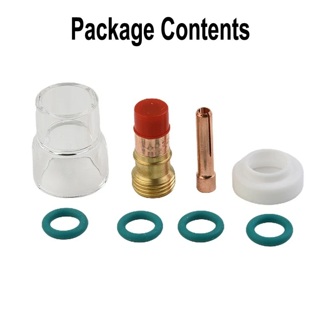 8pcs Kit For WP-17/18/26 TIG Welding Torch Stubby Gas Lens #12 Heat Glass Cup