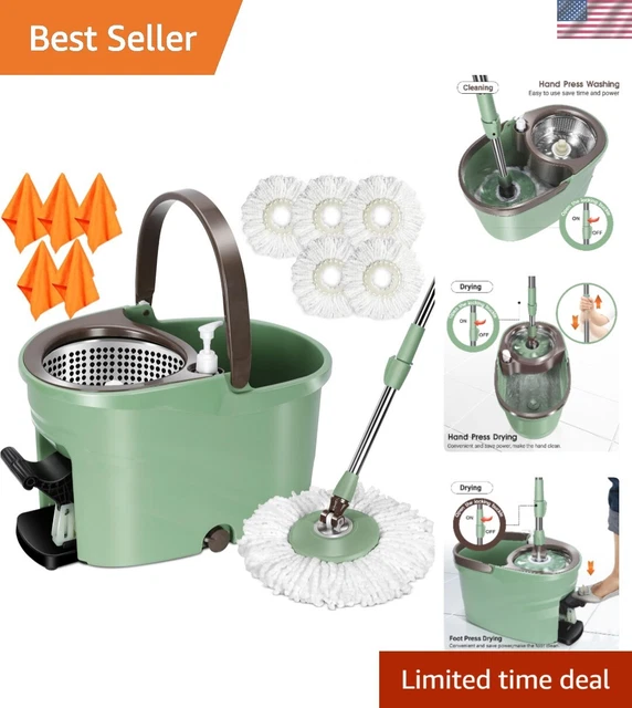 Belt Mop Rotation ULTIMATE SPIN MOP System with Foot Pedal & 360° Rotation for Every ...