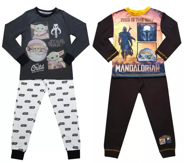 Boys Star Wars Mandalorian Baby Yoda Grogu Pyjamas Character Nightwear 5-12 Yrs