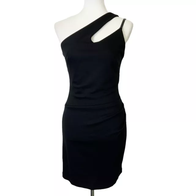 Bailey 44 One Shoulder Bodycon Dress Womens Size Medium M Black Mini