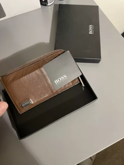 Hugo boss Crosstown Wallet cardholder with Zip Brown