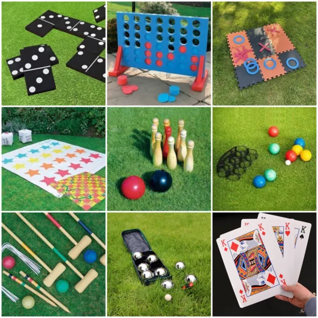 Giant Outdoor Garden Games Summer BBQ Party Toy Kids Family Tower Skittles Cards