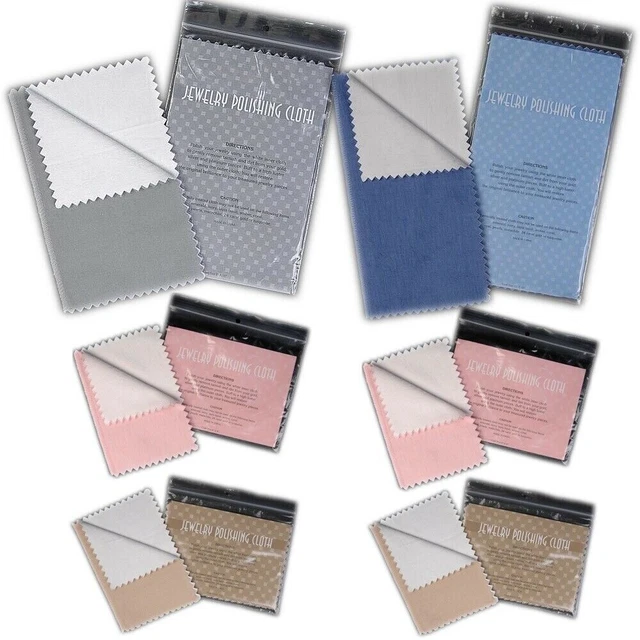 Jewelry and Silver Polishing Cloth Kit of 6 Assorted - FREE Shipping