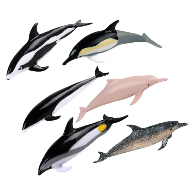 6 Stück Mini-Delphin-Figuren Modell Lernspielzeug Kuchendeckel für
