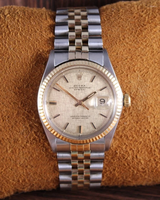 Men's ROLEX Oyster Perpetual DATEJUST Automatic 35mm Watch 14K & Stainless Steel