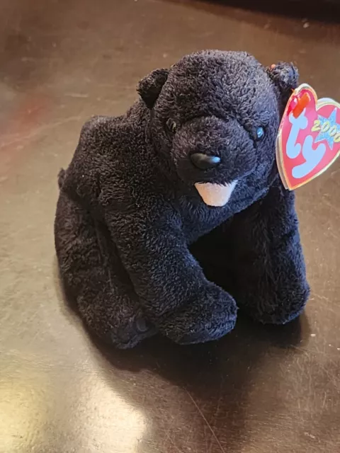 Ty Beanie Baby Retired Cinders the Black Bear 2000 Collectible Toy