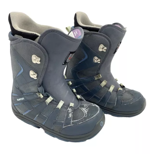 Burton Moto Womens Snowboard Boots Size 10 US 42 EUR Blue & Grey No Laces