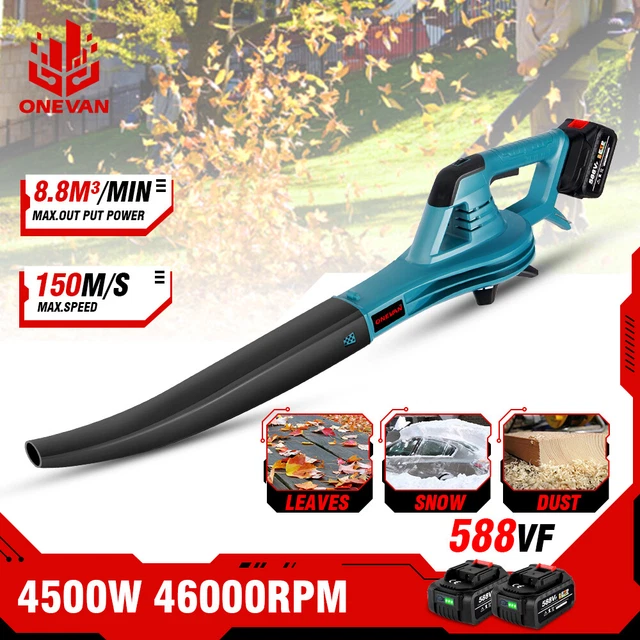 Souffleur De Feuilles TEENO Sans Fil 2 Batteries 4Ah - 210 Km/h 6 Vitesses - Compatible Makita - Jardin & Pro
