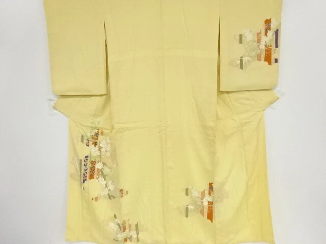 39860# Japanese Kimono / Antique Kimono / Ume & Kiku With Maple