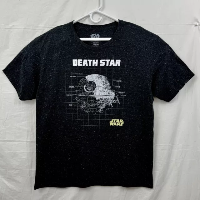 Camiseta Star Wars Fifth Sun Death Star Tie Fighters Unisex XL Heathered Negra
