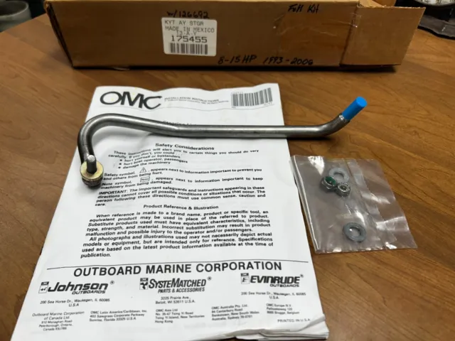 NIB NOS OEM OMC Evinrude Johnson Steering Link Kit 175455 126692 8-15HP 1993-06