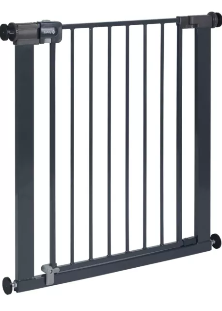 Safety 1st Easy Close Metal Gate, Pressure Fit Safety Gate Grey - Brand New