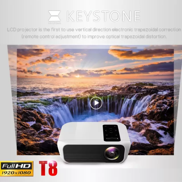 New T8 1080P Native Resolution Android WiFI Phone Mirroring Bluetooth Projector 3