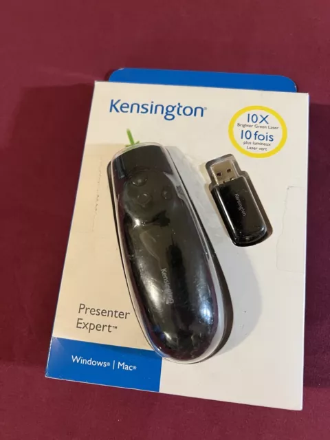 Kensington Expert Wireless Presenter with Green Laser Pointer and Cursor Control