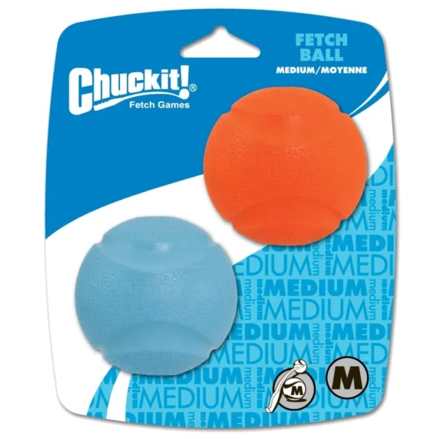 Chuckit! Fetch Ball Medium 6 cm 2er Pack Apportierspielzeug Ball für Hunde