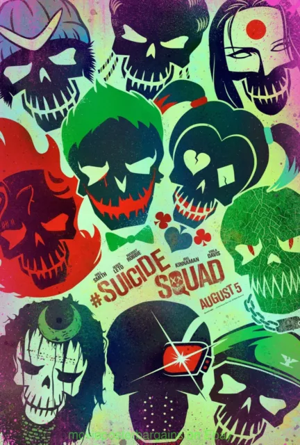 SUICIDE SQUAD MOVIE POSTER DS N.MINT Original 27x40 Skulls Advance WILL SMITH