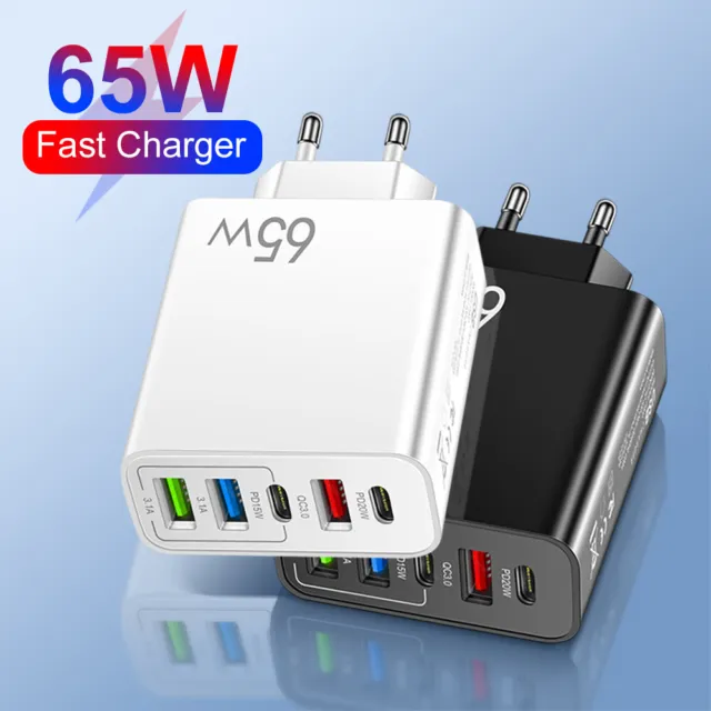 5 Port Fast Quick Charge QC 3.0 USB Hub Wall Home Charger Power Adapter Plug