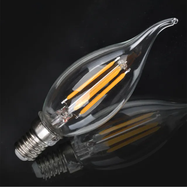 E14 Screw SES Retro Edison Filament LED Bulb Candelabra Flame Shaped Light Lamp