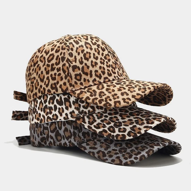 Cappello da camionista con stampa leopardata alla moda con cinturino regolabile ideale per abbigliamento casual