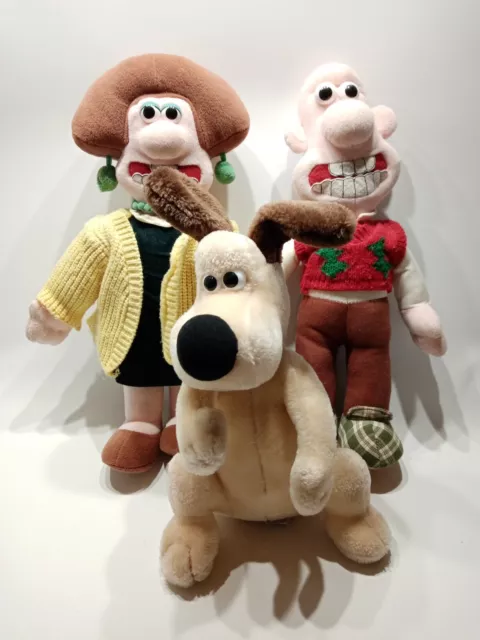 Vintage Wallace Gromit & Wendolene Soft Toys 1989 Aardman BBC approx 15" Tall