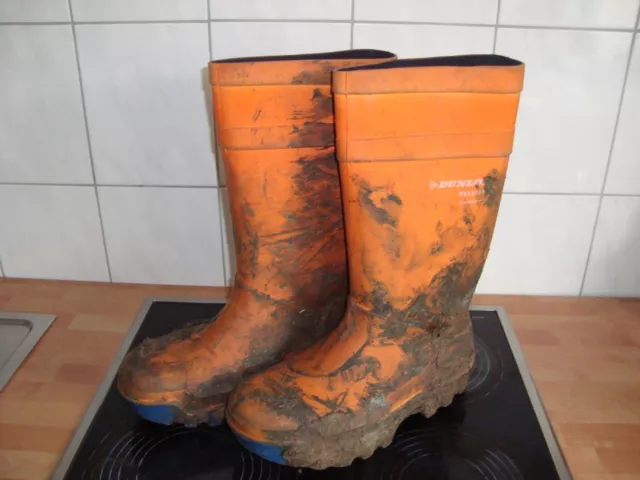 Dunlop Gummistiefel Thermo Stallstiefel in Orange Gummistiefel s5 vom Gay Bauern