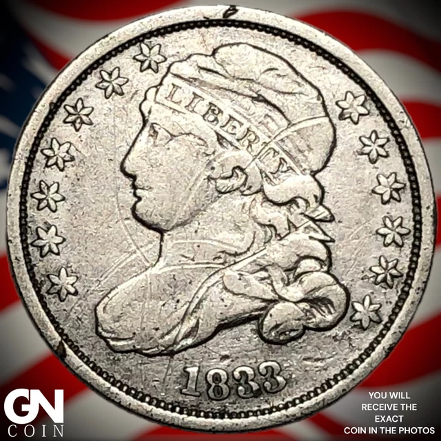 1833 Capped Bust Dime  Q3810