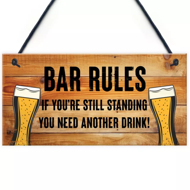 Bar Signs For Home Bar Rules Alcohol Funny Quote Shabby Chic Novelty Bar Sign