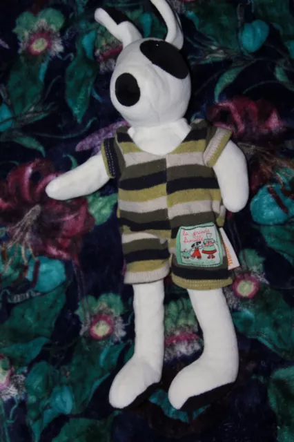Doudou MOULIN ROTY LA GRANDE FAMILLE CHIEN SALOPETTE VERT JULIUS 33 CM