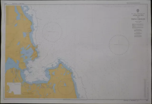 Nautical Chart Sri Lanka Approaches Trincalomee 1982 Admiralty