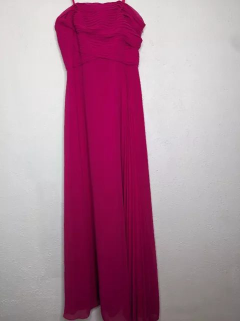 Lauren Ralph Lauren Womens Size 10 Pink Strapless Chiffon Dress Evening Gown