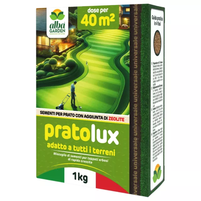 Semi Prato Universale Resistente Calpestabile, per Tappeti Erbosi 1 Kg per 40 mq