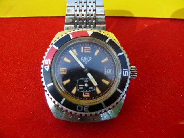 Montre Automatique ALIHOR Vintage Avec Date - Occasion, Fonctionne, Pour Collection Ou Port Quotidien