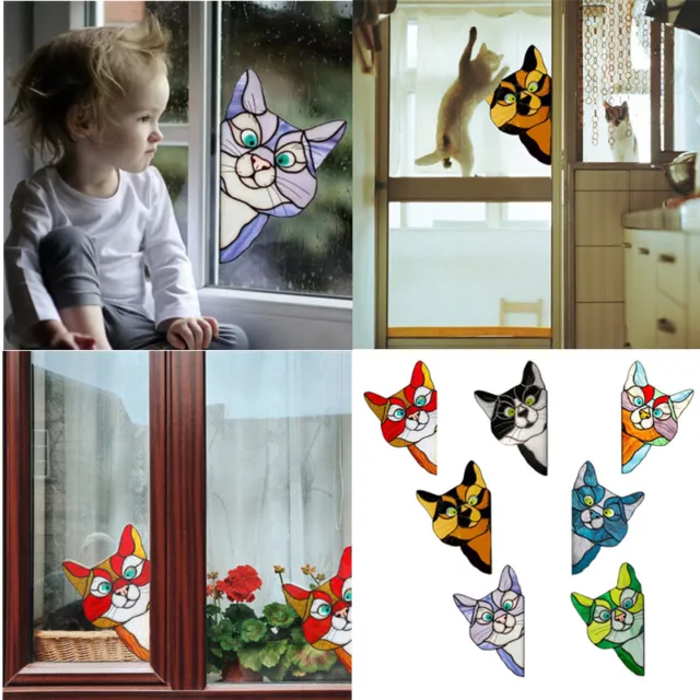 7Pcs Cat Sticker Animal Vinyl Window Wall Transfer Decal Home Graphic Car Decor