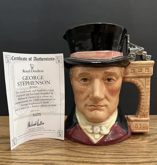 Royal Doulton 'George Stephenson' D7093 Large Character Jug 1997 Ltd. To 1,848