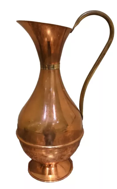 Vintage Medium Size Copper, Brass Vase / Jug 27cm Tall