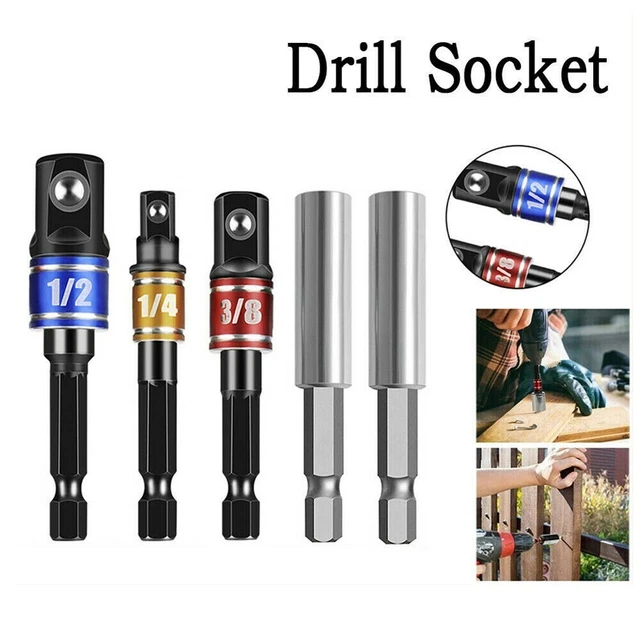 5 pezzi/set avvitatore a percussione adattatore chiave a percussione supporto trapano bit kit pac