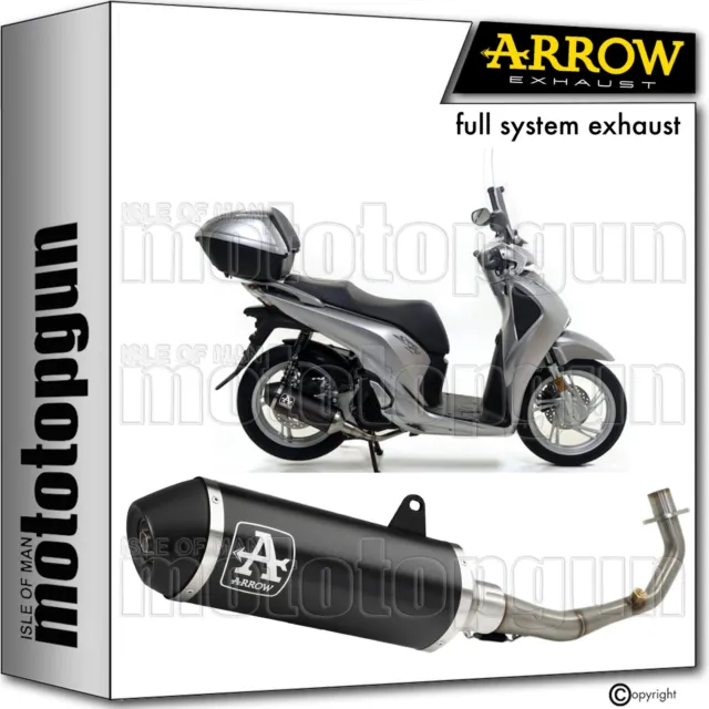 Arrow Full System Exhaust Open Rc Urban Black Aluminium Honda Sh 125 I 2018 18