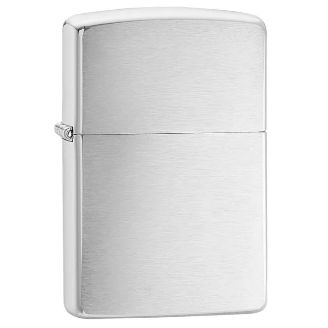 Zippo Brushed Chrome Regular Windproof Lighter Classic Plain Lifetime Guarantee